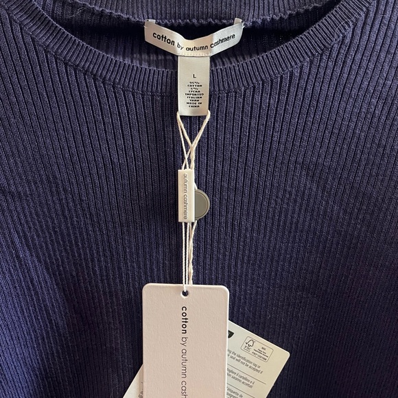 Autumn Cashmere Deep Purple Ribbed Knit Top - Picture 2 of 4